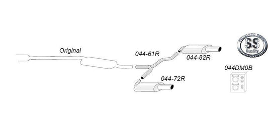 Endschalldämpfer Audi A4 (B6) 2WD Limousine/Avant 1.8T