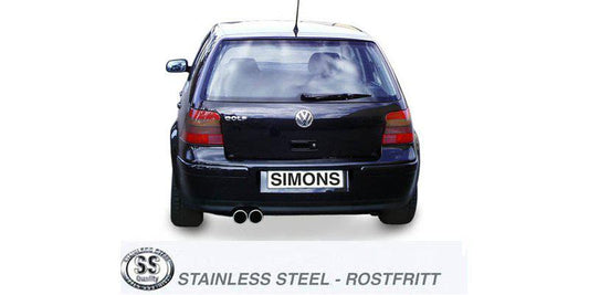 Simons Edelstahl Sport-Auspuffanlage – VW Golf IV 1.8T / 1.9 TDI / 1.9 SDI